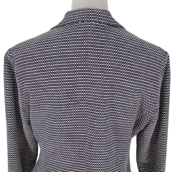 Cynthia Rowley Jacket Womens Large Navy Blue White Cotton Lined Blazer Career - Picture 9 of 14